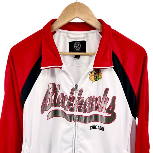 Chicago Blackhawks G-III Sports NHL Women Full Zip Track Jacket Sz XXL Red White - Picture 3 of 15
